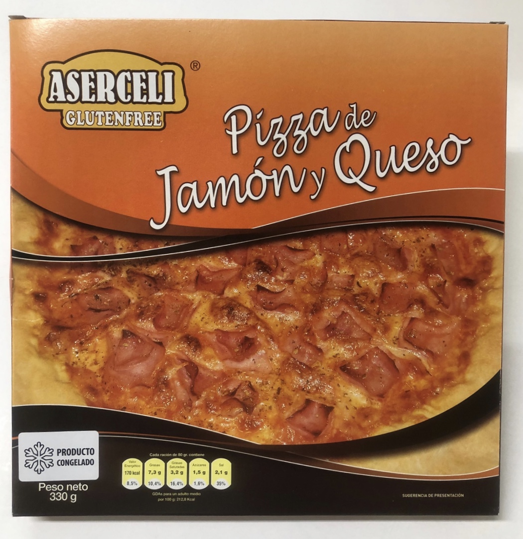 Pizza jamón y queso Aserceli