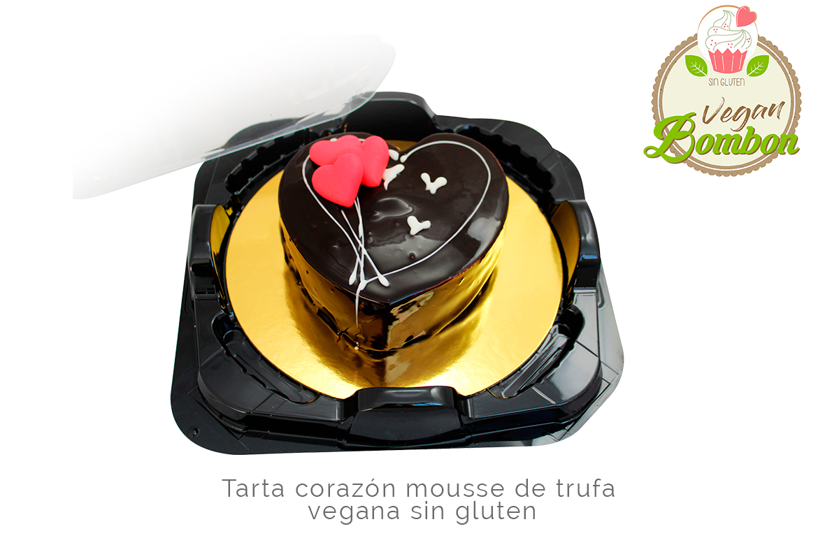 Tarta Corazón Mousse de Trufa 600g Vegan Bombón