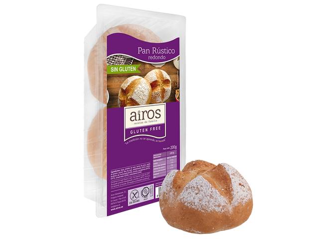 Pan redondo rústico sin gluten Airos