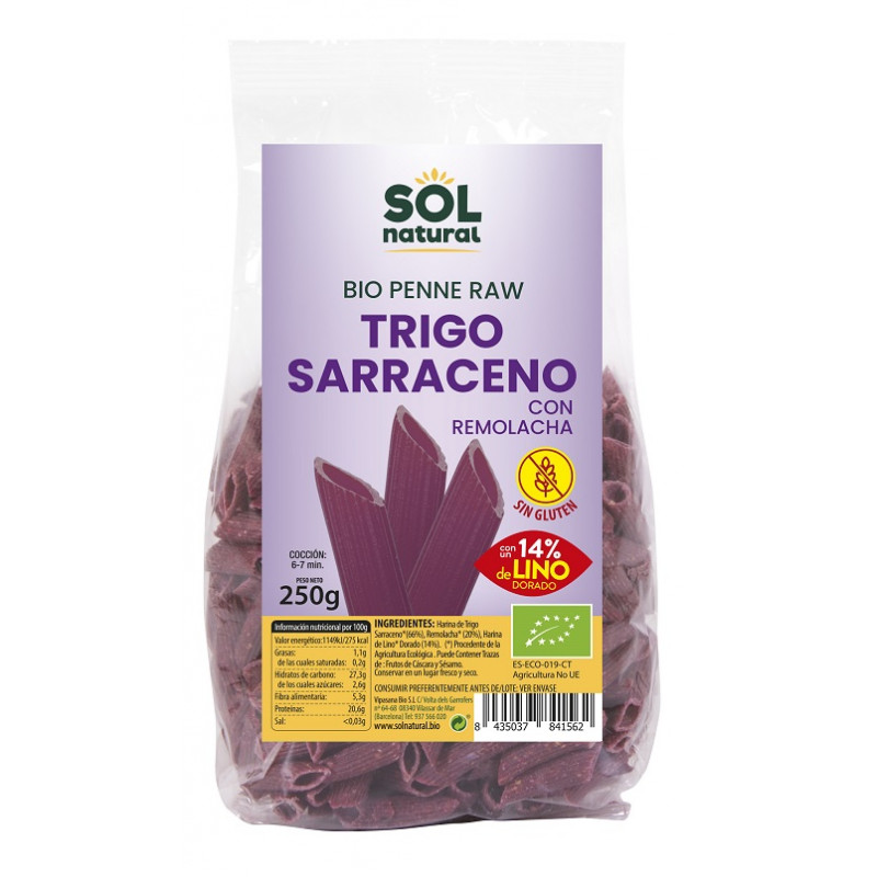 Penne Trigo Sarraceno con Remolacha Bio Sol Natural