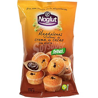 Magdalenas Rellenas Crema Cacao Noglut