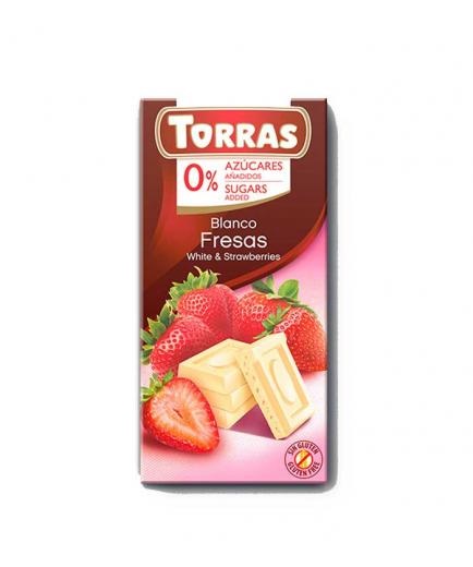 Chocolate Blanco Fresas Sin Azúcar Torras