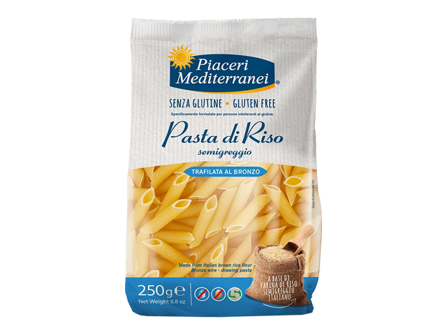 Penne (Macarrones) Rigate Riso 250g Piaceri Mediterránei