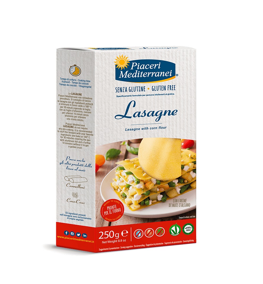 Placas de lasagna de maíz Piaceri Mediterranei