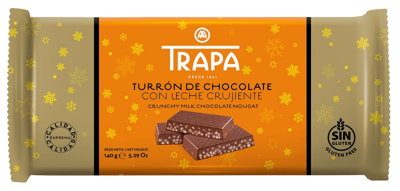Turrón Chocolate Crujiente 140g Trapa