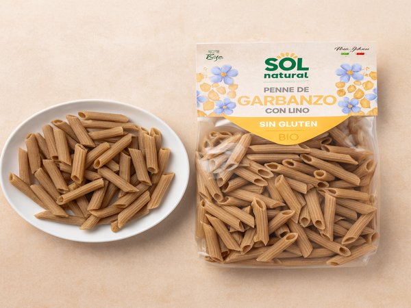 Penne Garbanzo Lino Bio 250g Sol Natural