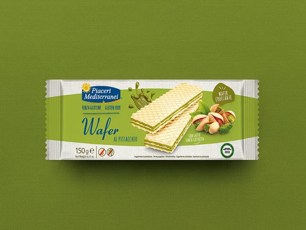 Wafers Pistacho 150g Piaceri Mediterránei