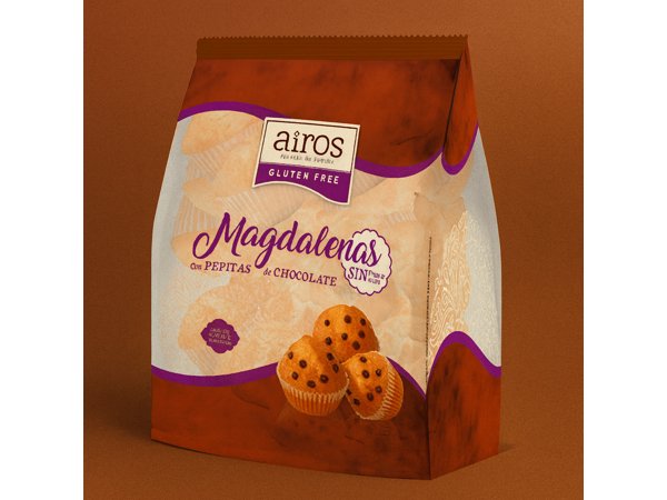 Magdalenas sin gluten con pepitas de chocolate