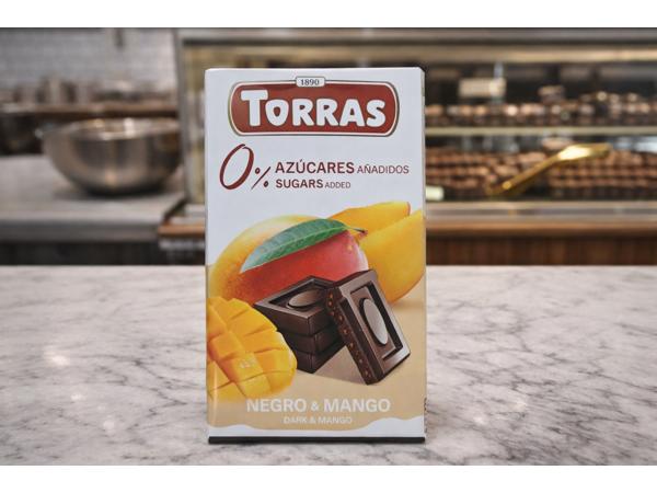 Chocolate Negro con mango sin azúcar Torras 