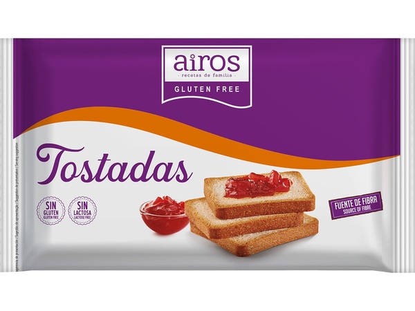 Tostadas de pan sin gluten airos 